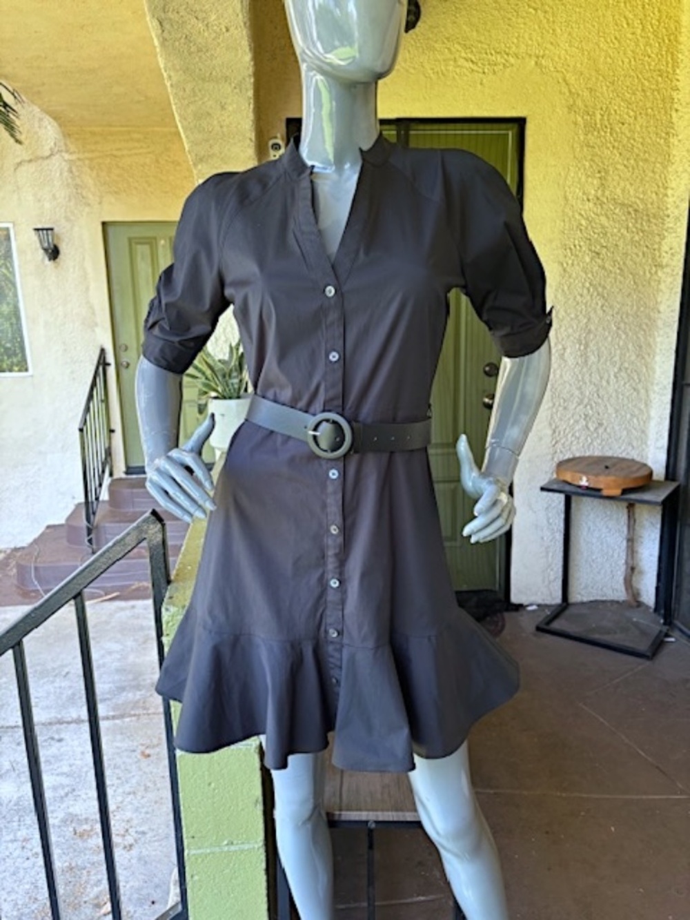 $448 VERONICA BEARD "Molly" Shirt Dress in Stretch Cotton EUC/sz 4 - Picture 14 of 16